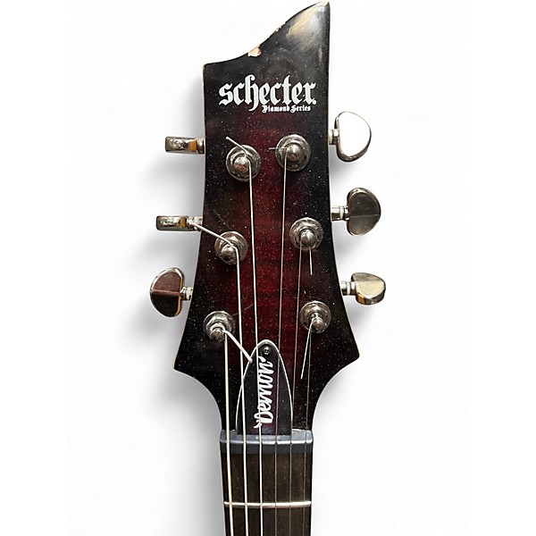 Used 2025 Schecter Guitar Research Demon 6 Crimson Red Burst Solid Body Electric Guitar