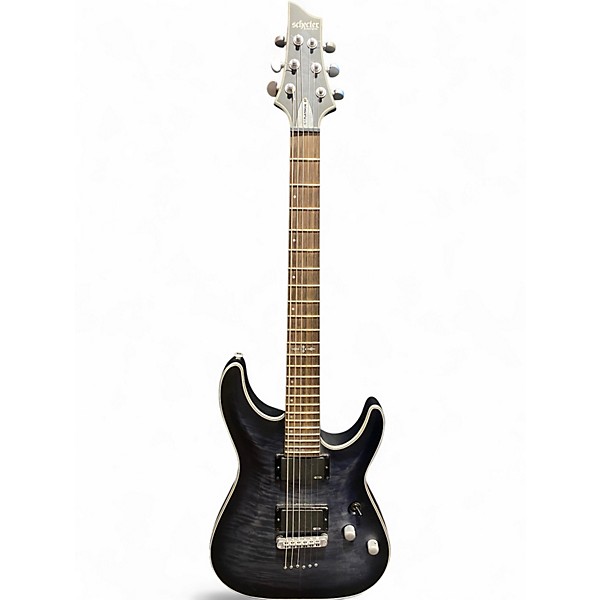 Used Schecter Guitar Research C1 Platinum Trans Black Solid Body Electric Guitar