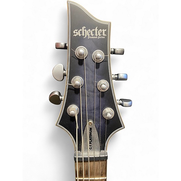Used Schecter Guitar Research C1 Platinum Trans Black Solid Body Electric Guitar