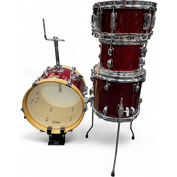 Used TAMA 4 Piece 4 Piece Club Jam Candy Apple Red Drum Kit