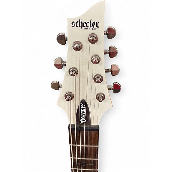 Used Schecter Guitar Research Demon 7 String Antique Ivory Solid Body Electric Guitar