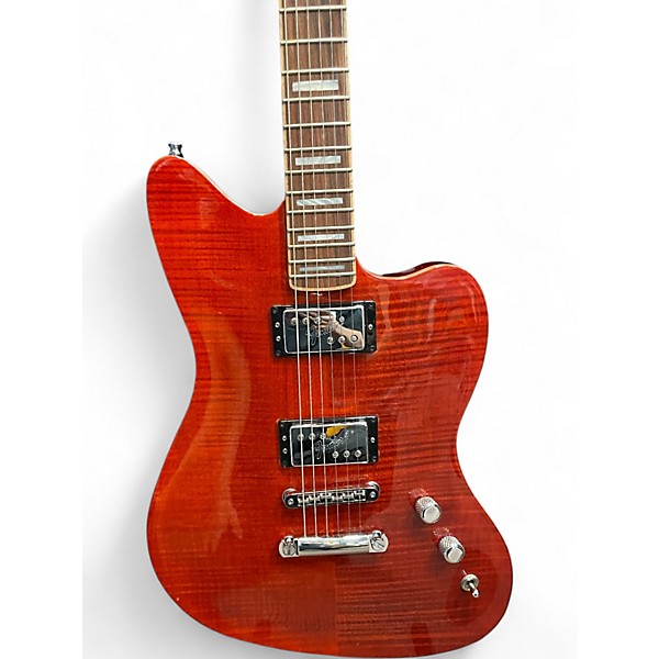 Used Fender American Select Carve Top Jazzmaster Cayenne Red Burst Hollow Body Electric Guitar