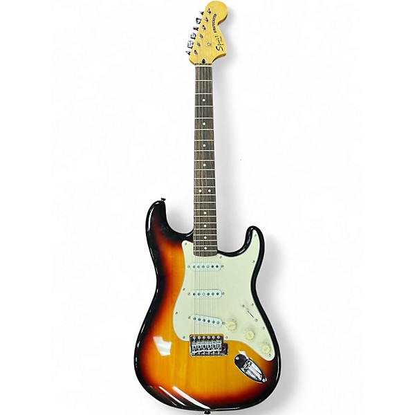 Used Squier STRATOCASTER 3 Color Sunburst Solid Body Electric Guitar