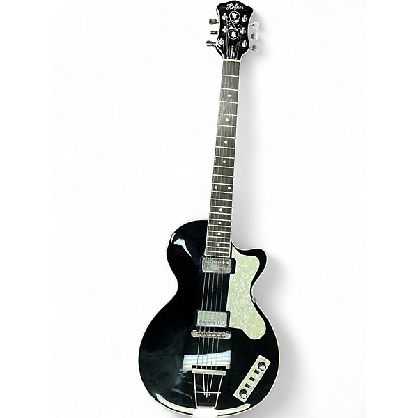 Used Hofner Club Contemporary Electric Black Hollow Body Electric Guitar