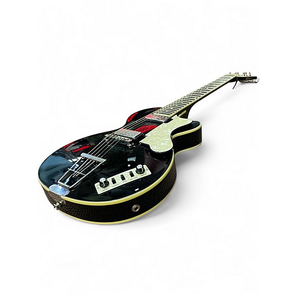 Used Hofner Club Contemporary Electric Black Hollow Body Electric Guitar