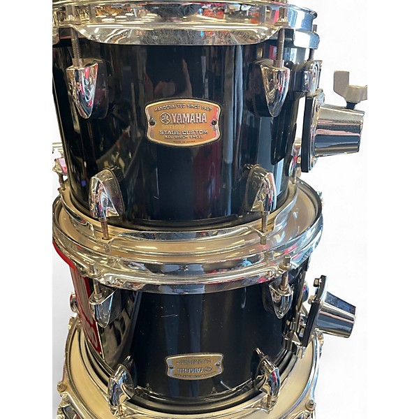 Used Yamaha 5 Piece Stage Custom Black Drum Kit