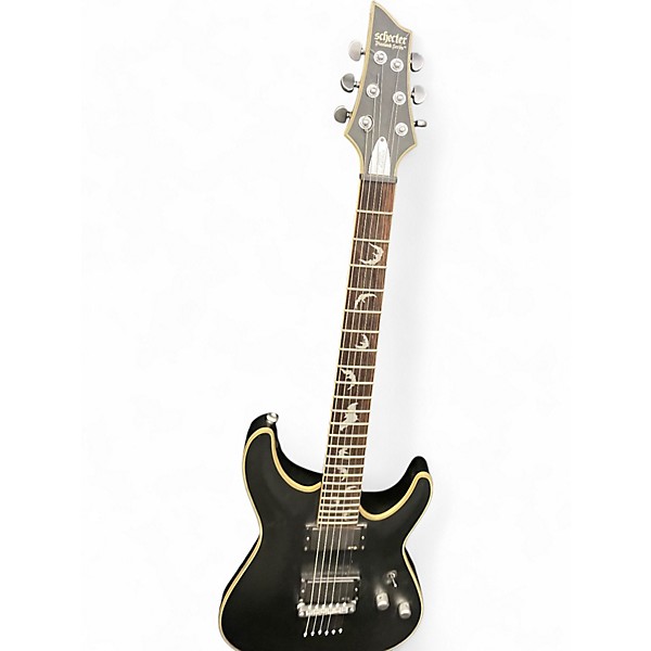 Used Schecter Guitar Research Damien 6 Trans Black Solid Body Electric Guitar