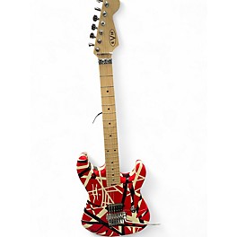 Used EVH Striped Series Red White and Blue Solid Body Electric Guitar