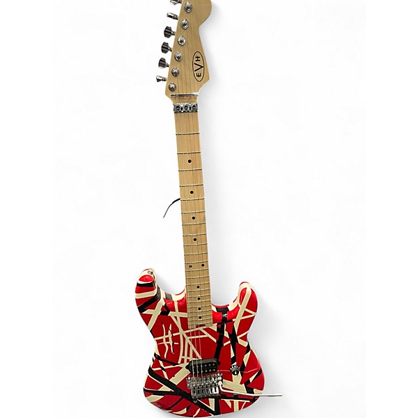 Used EVH Striped Series Red White and Blue Solid Body Electric Guitar