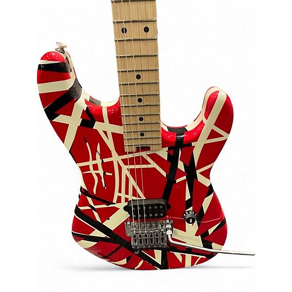 Used EVH Striped Series Red White and Blue Solid Body Electric Guitar