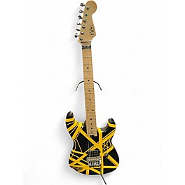 Used EVH Striped Series Black and Yellow Solid Body Electric Guitar