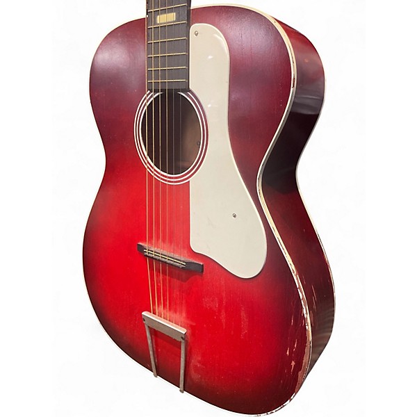 Used Harmony H641 Cherry Red Sunburst Acoustic Guitar
