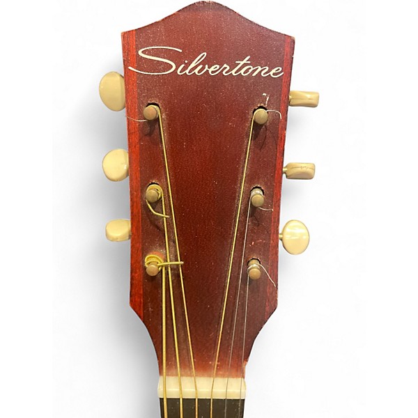 Used Harmony H641 Cherry Red Sunburst Acoustic Guitar