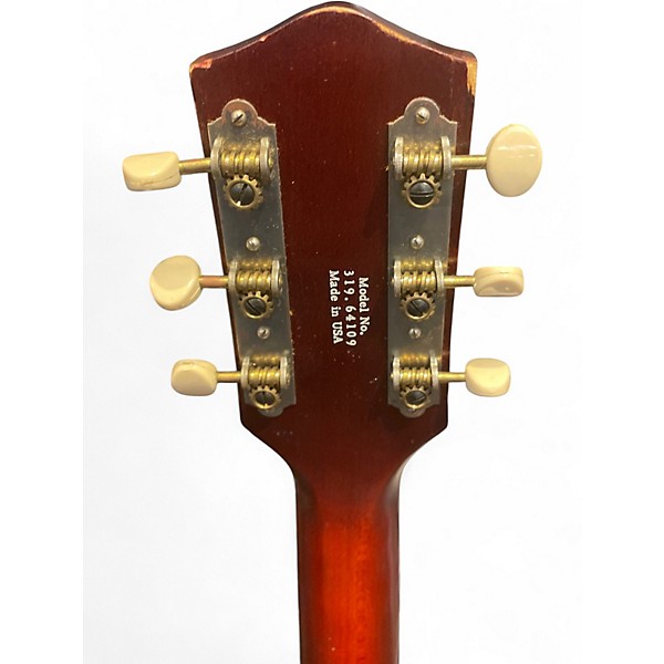 Used Harmony H641 Cherry Red Sunburst Acoustic Guitar