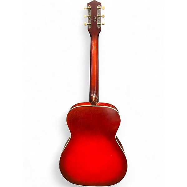 Used Harmony H641 Cherry Red Sunburst Acoustic Guitar