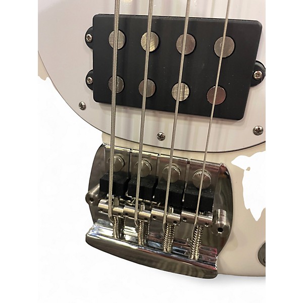 Used 2024 Ernie Ball Music Man STINGRAY BASS RETRO 70S WHITE Electric Bass Guitar