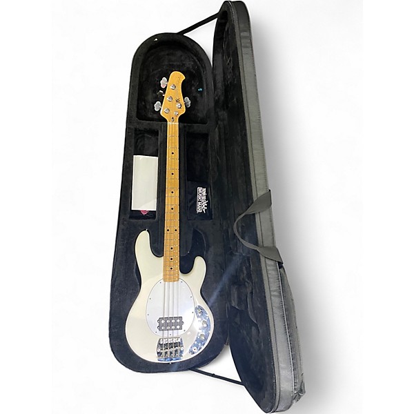 Used 2024 Ernie Ball Music Man STINGRAY BASS RETRO 70S WHITE Electric Bass Guitar