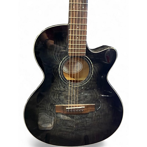 Used Mitchell MX430QAB Black Burst Acoustic Electric Guitar