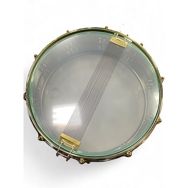 Used Ludwig 14in Carl Palmer Snare Brass Lacquered Green Drum