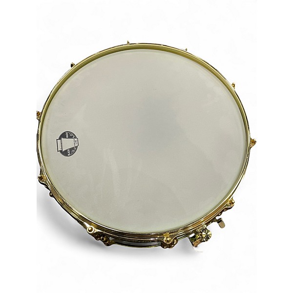 Used Ludwig 14in Carl Palmer Snare Brass Lacquered Green Drum