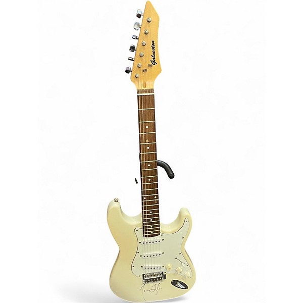 Used Galveston STRAT Cream Solid Body Electric Guitar