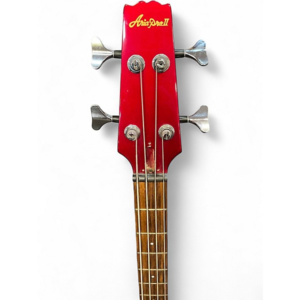 Used Aria PRO II Candy Apple Red Electric Bass Guitar