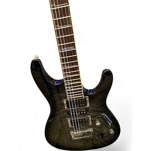 Used Ibanez S571DXQM Trans Black Solid Body Electric Guitar