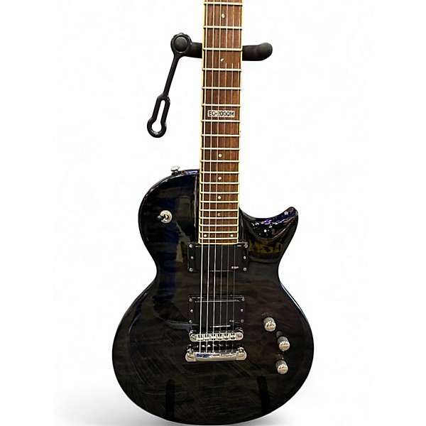 Used ESP LTD EC200QM Trans Black Solid Body Electric Guitar