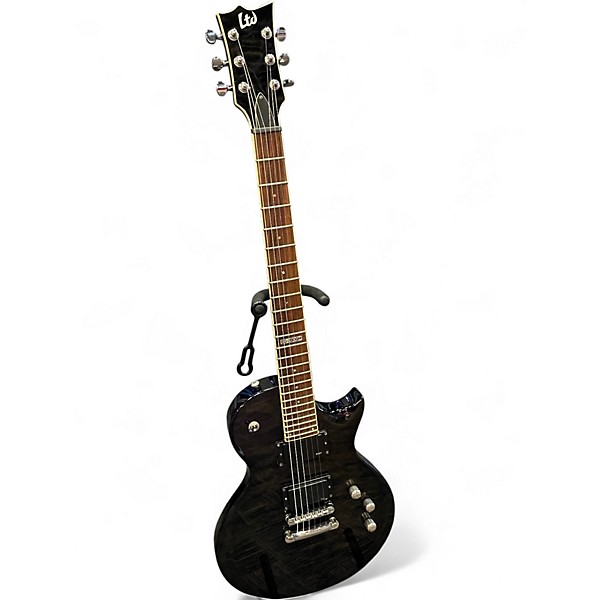 Used ESP LTD EC200QM Trans Black Solid Body Electric Guitar