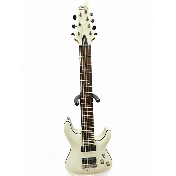 Used Schecter Guitar Research Demon 7 String Vintage White Solid Body Electric Guitar