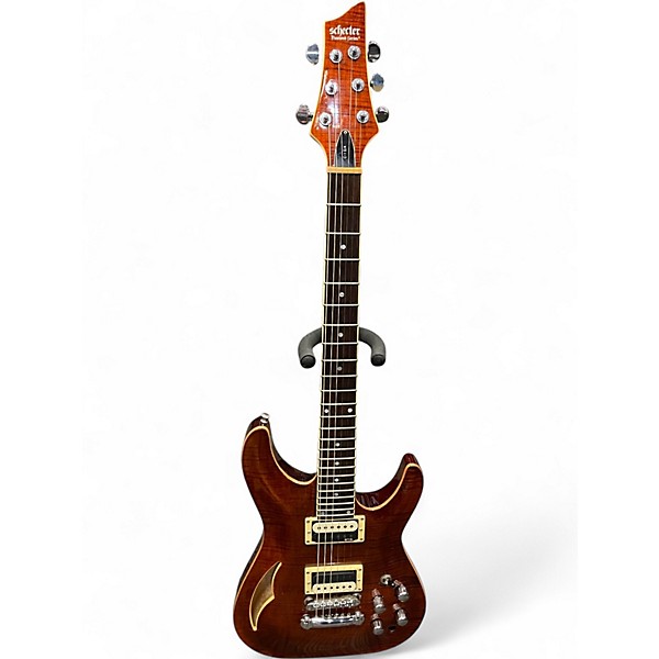 Used Schecter Guitar Research C1 E/A Modded Natural Hollow Body Electric Guitar