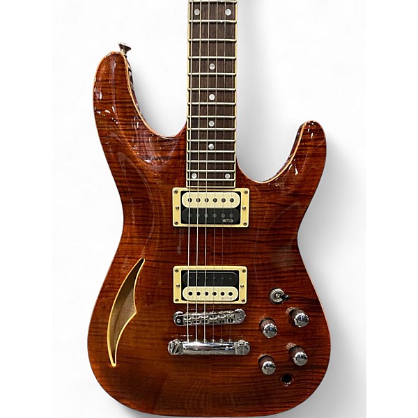 Used Schecter Guitar Research C1 E/A Modded Natural Hollow Body Electric Guitar
