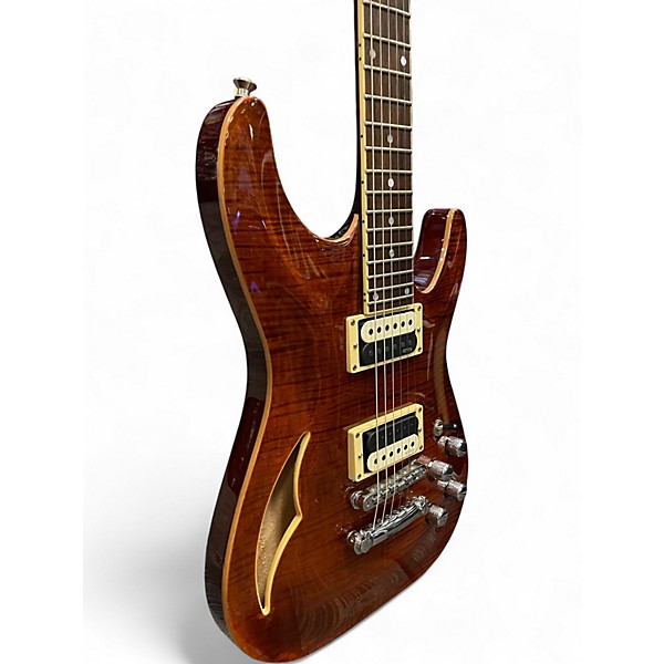 Used Schecter Guitar Research C1 E/A Modded Natural Hollow Body Electric Guitar