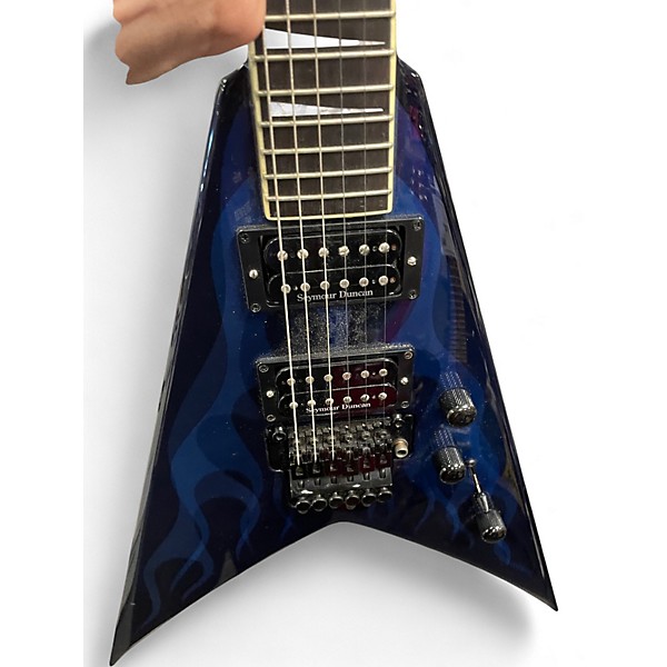 Used Jackson flying v Blue Solid Body Electric Guitar
