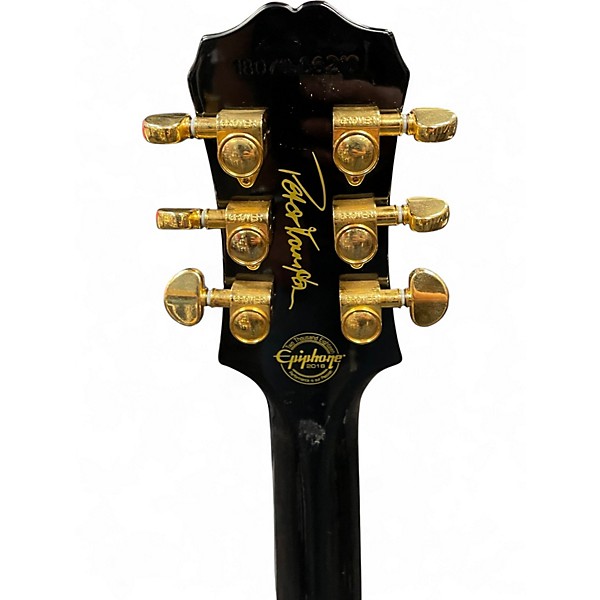 Used Epiphone Peter Frampton Les Paul Custom PRO Black Solid Body Electric Guitar