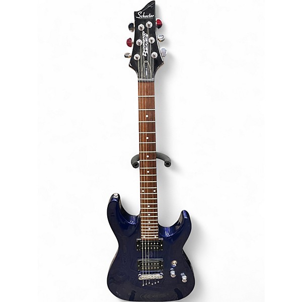 Used Schecter Guitar Research DIAMOND SERIES OMEN 6 Blue Solid Body Electric Guitar