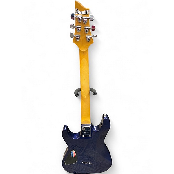Used Schecter Guitar Research DIAMOND SERIES OMEN 6 Blue Solid Body Electric Guitar