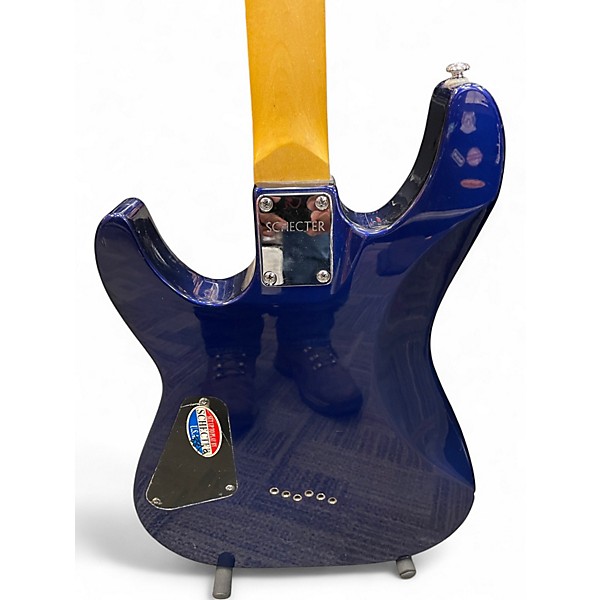 Used Schecter Guitar Research DIAMOND SERIES OMEN 6 Blue Solid Body Electric Guitar