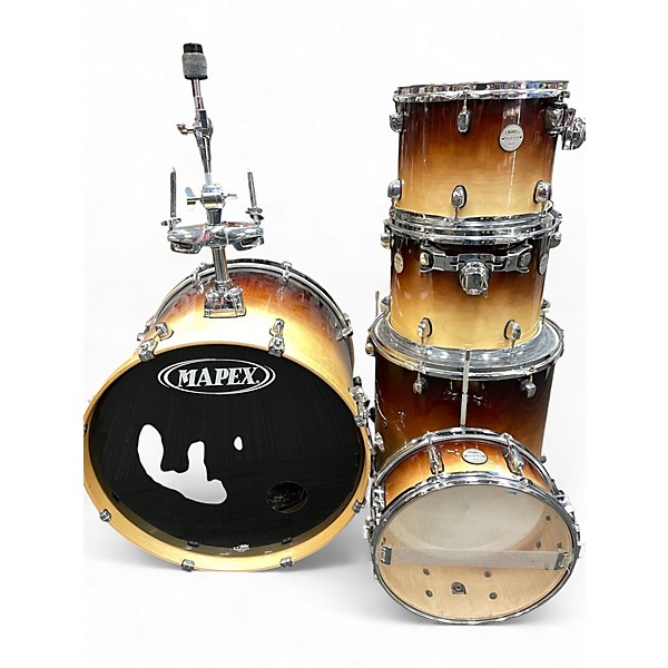 Used Mapex 5 Piece Meridian Caramel Burst Drum Kit