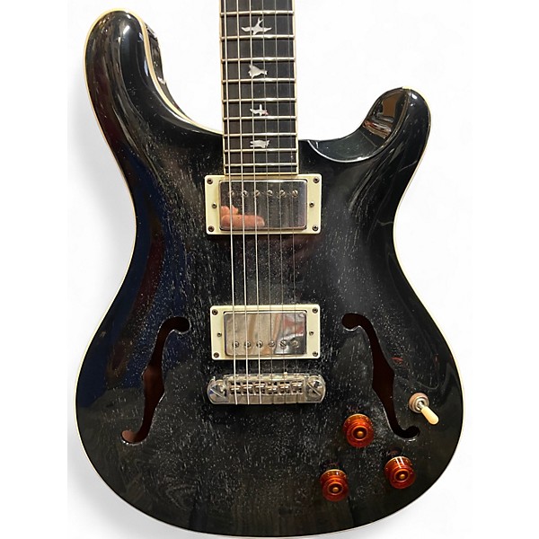 Used PRS SE Custom 22 Semi-Hollowbody Piezo Trans Charcoal Hollow Body Electric Guitar