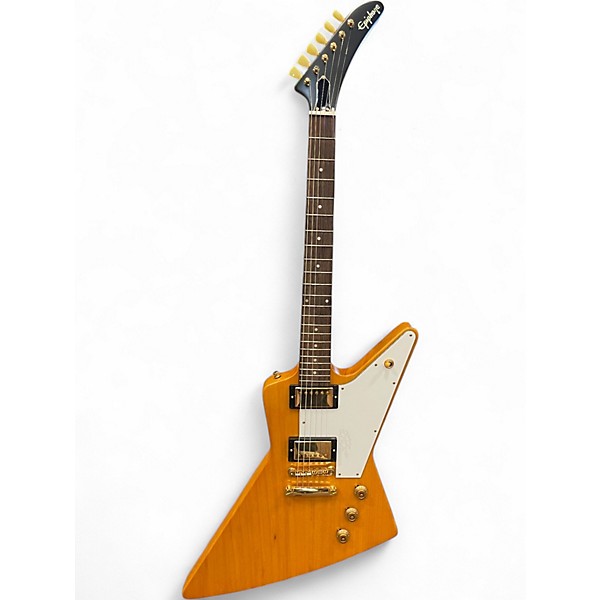 Used Epiphone inspired by gibson 1958 korina explorer Natural Solid Body Electric Guitar