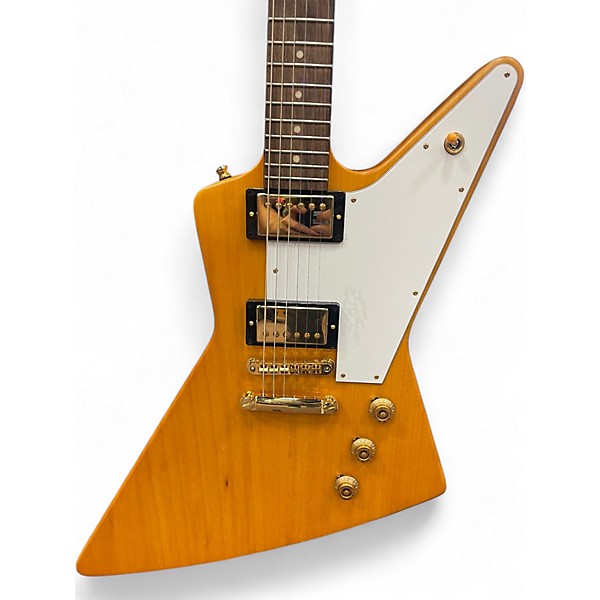 Used Epiphone inspired by gibson 1958 korina explorer Natural Solid Body Electric Guitar
