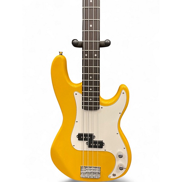 Used Lyman LP-150 Vintage Yellow Electric Bass Guitar