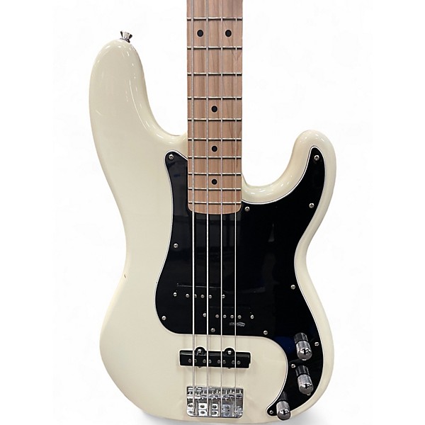 Used Squier Affinity PJ Bass Antique White Electric Bass Guitar