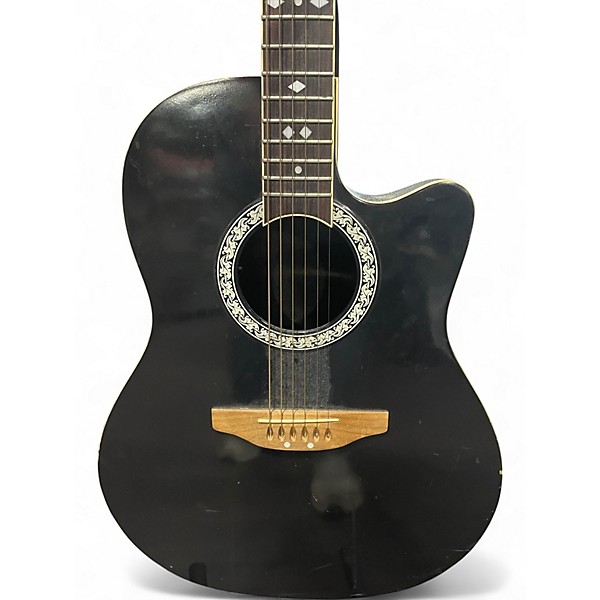 Used Ovation 1861AX-5 Standard Balladeer Black Acoustic Electric Guitar