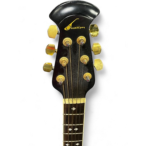 Used Ovation 1861AX-5 Standard Balladeer Black Acoustic Electric Guitar