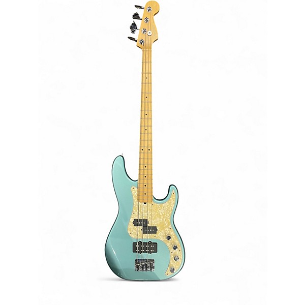 Used Fender American Deluxe Precision Bass Blue Electric Bass Guitar
