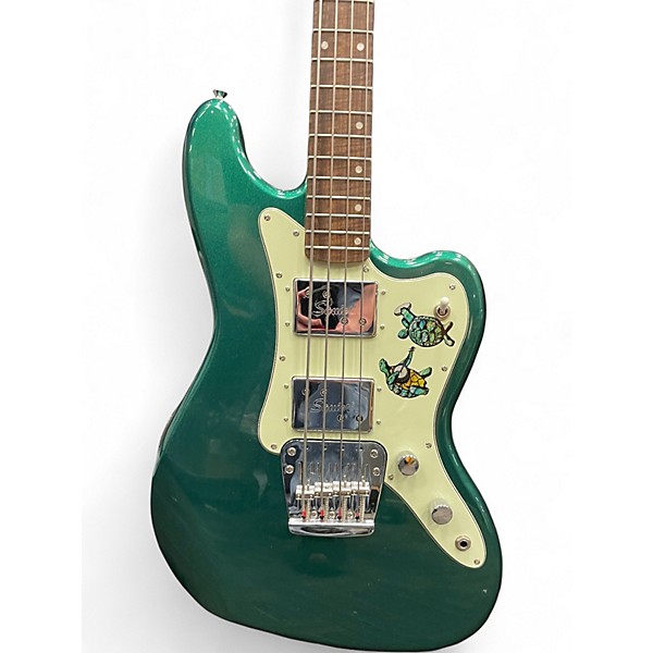 Used Squier Paranormal Rascal Bass HH Sherwood Green Metallic Electric Bass Guitar