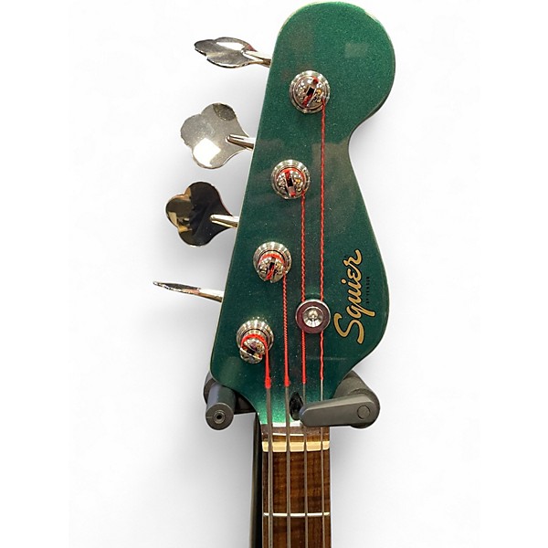 Used Squier Paranormal Rascal Bass HH Sherwood Green Metallic Electric Bass Guitar