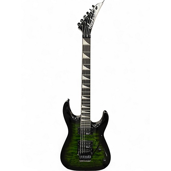 Used Jackson JS32Q Dinky transparent green burst Solid Body Electric Guitar